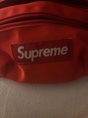 Supreme Red Crossbody Belt Bag with Branded Strap